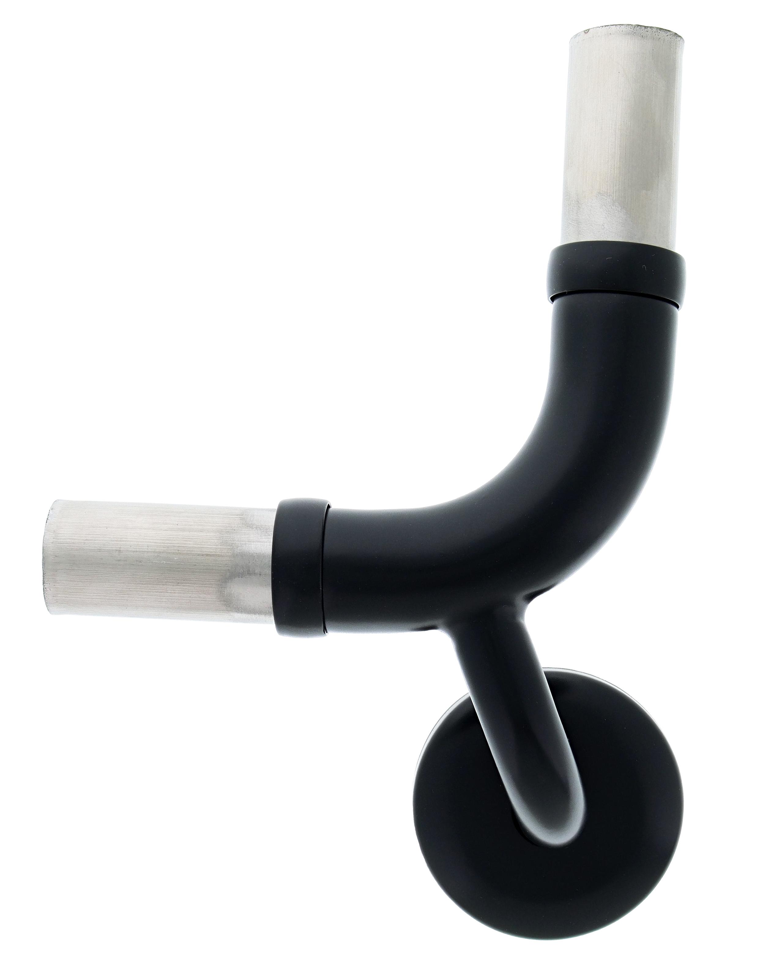Modular Grab Rails Elbow, Elbow 90 degree vertical centred rh, Concealed Fixing Matte Black