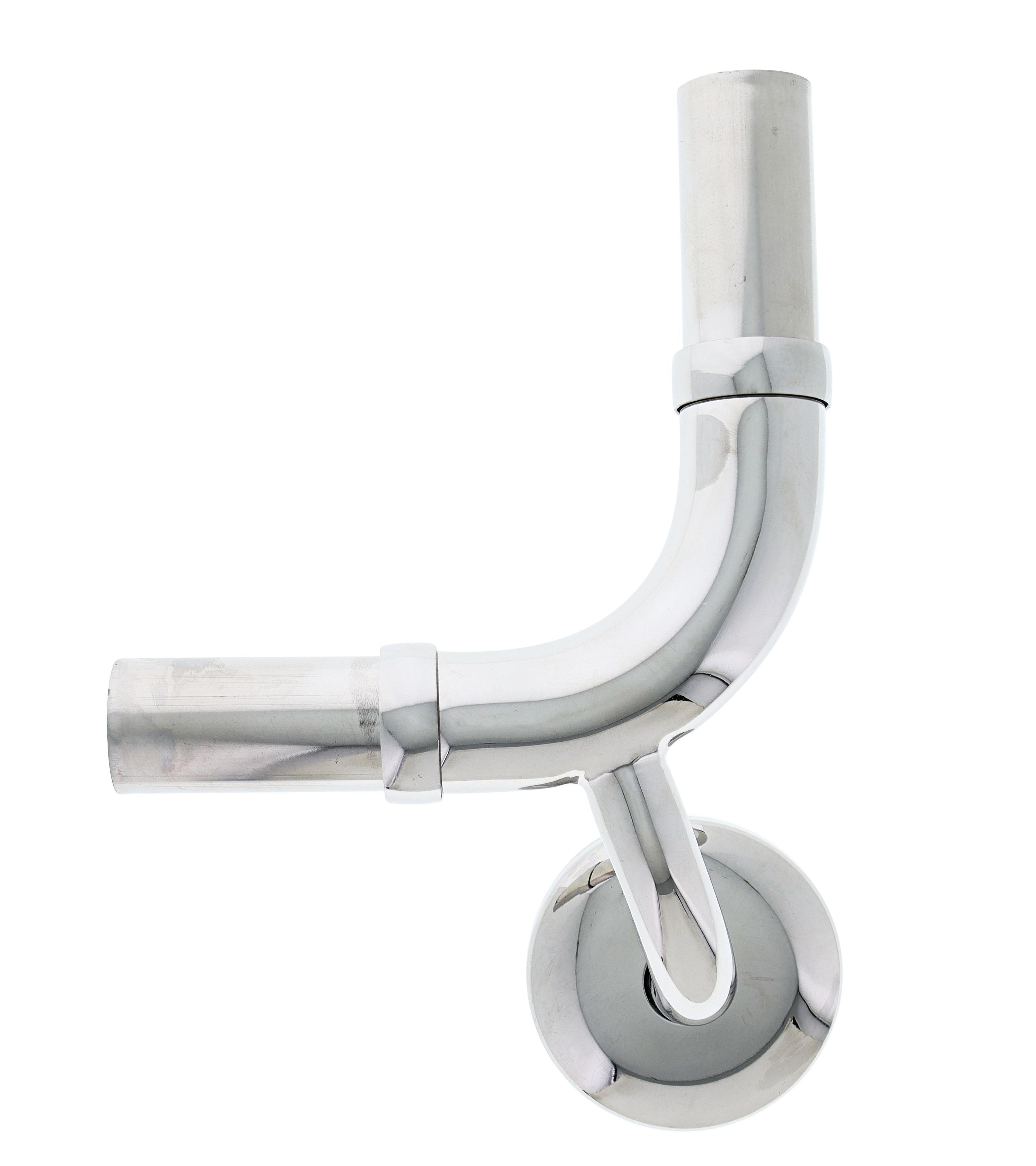 Modular Grab Rails Elbow, Elbow 90 degree vertical centred rh, Concealed Fixing Polished Stainless Steel