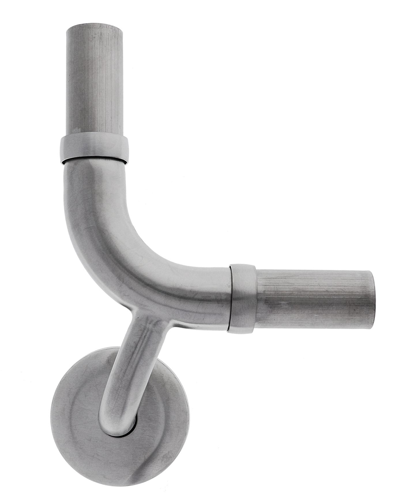 Modular Grab Rails Elbow, Elbow 90 degree vertical centred lh, Concealed Fixing Brushed Stainless Steel