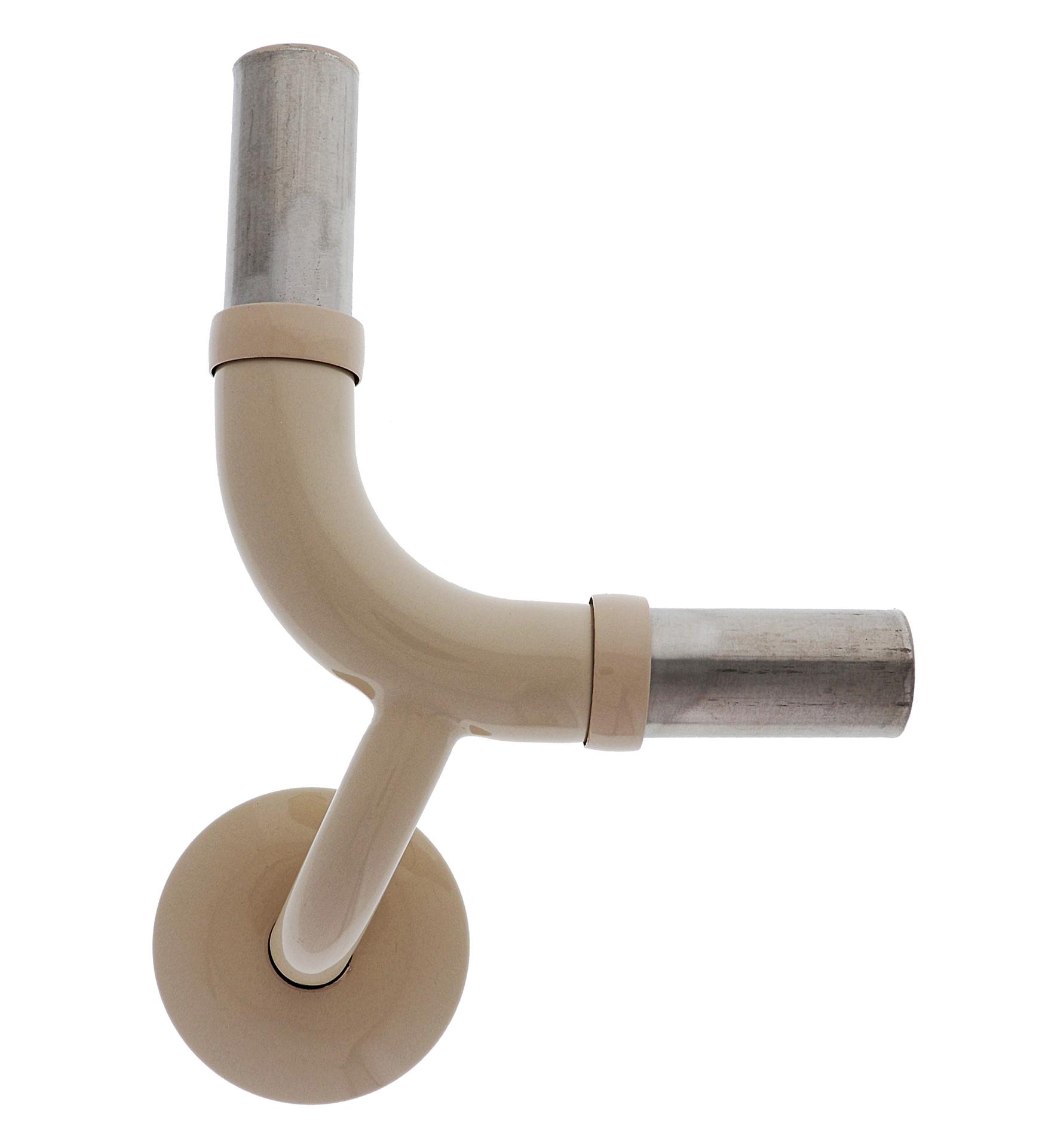 Modular Grab Rails Elbow, Elbow 90 degree vertical centred lh, Concealed Fixing Almond Ivory