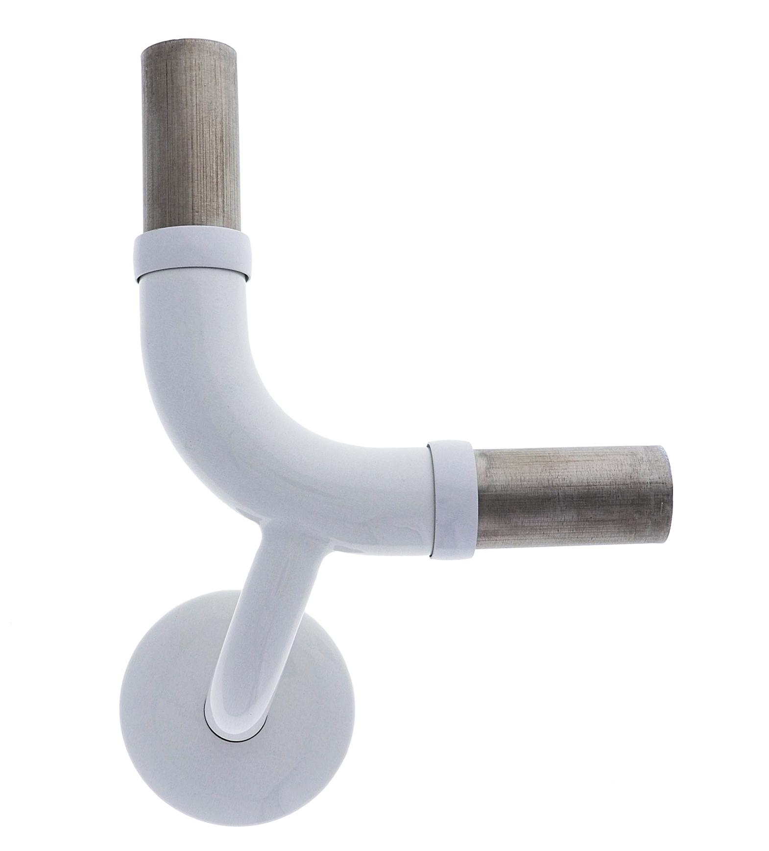 Modular Grab Rails Elbow, Elbow 90 degree vertical centred lh, Concealed Fixing White