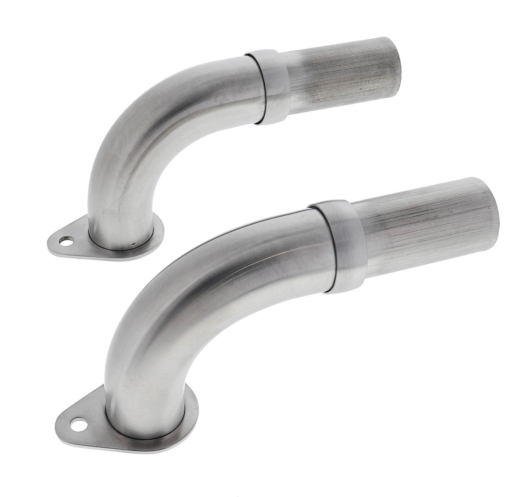 Modular Grab Rails Elbow pair, Elbow ends single hole, Exposed Fixing Brushed Stainless Steel