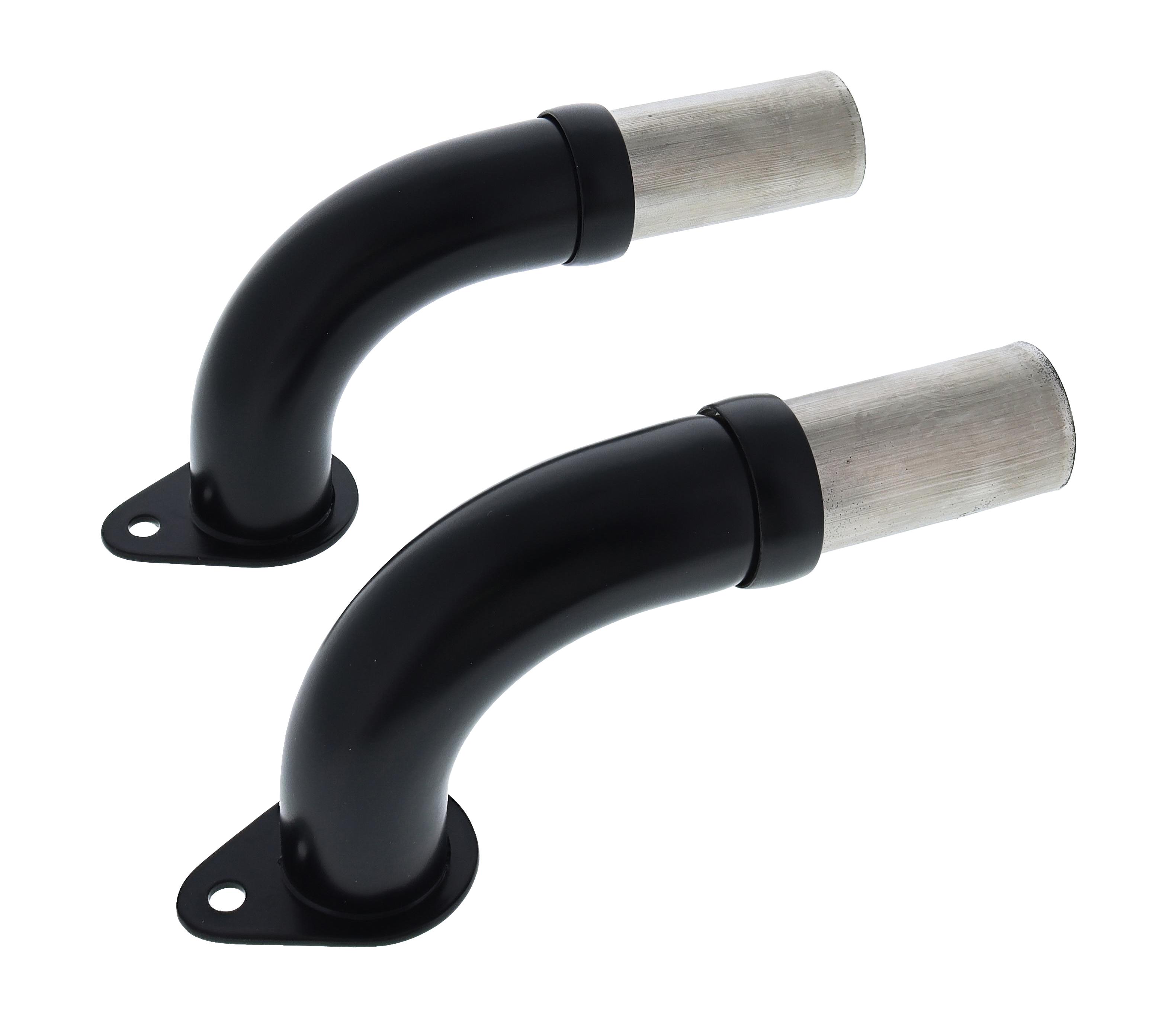 Modular Grab Rails Elbow pair, Elbow ends single hole, Exposed Fixing Matte Black