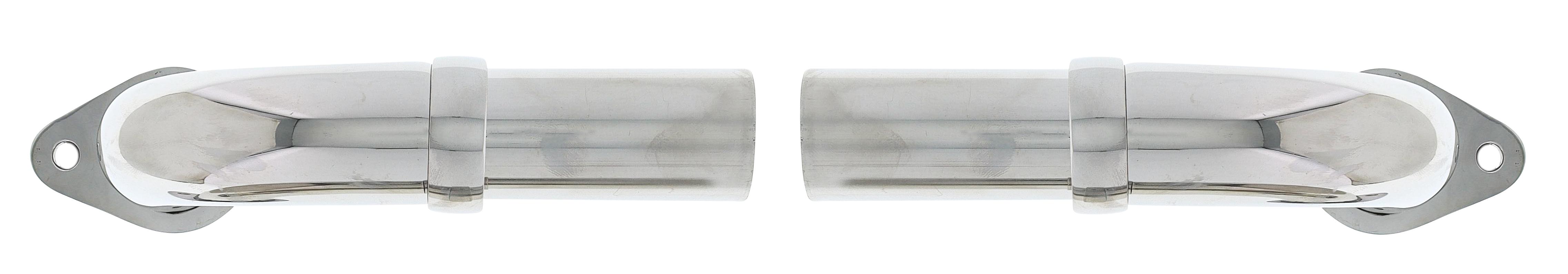 Modular Grab Rails Elbow pair, Elbow ends single hole, Exposed Fixing Polished Stainless Steel