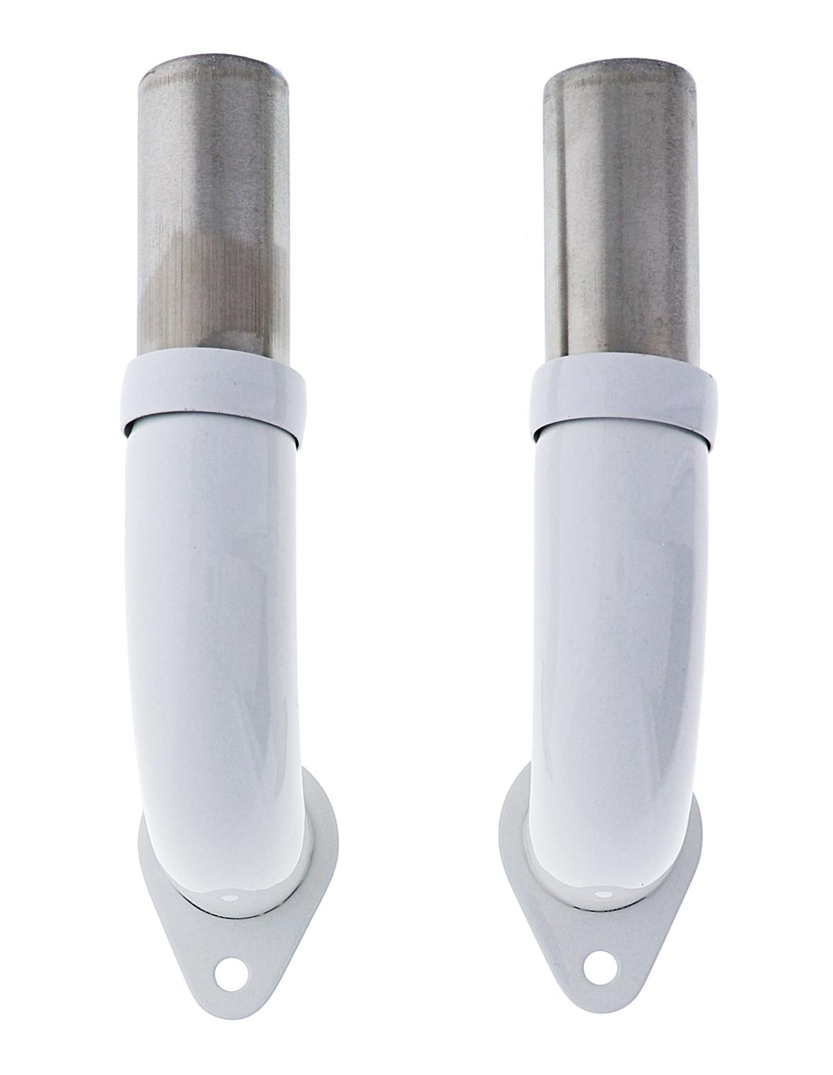 Modular Grab Rails Elbow pair, Elbow ends single hole, Exposed Fixing White