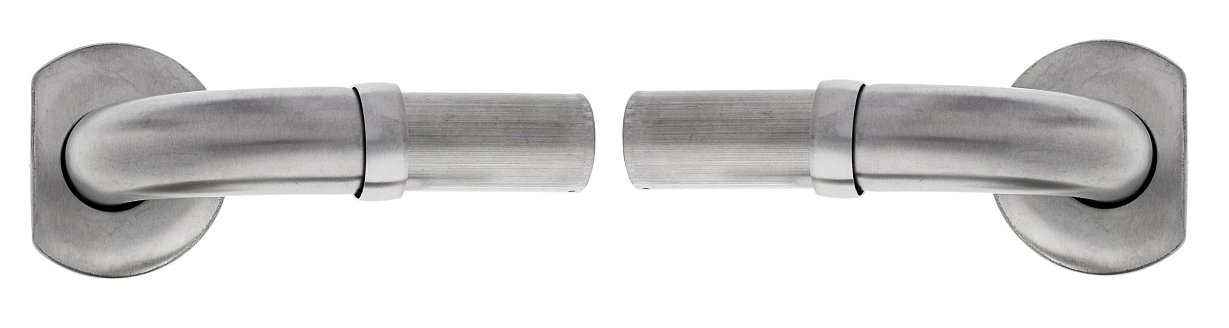 Modular Grab Rails Elbow pair, Squared elbow ends, Concealed Fixing Brushed Stainless Steel