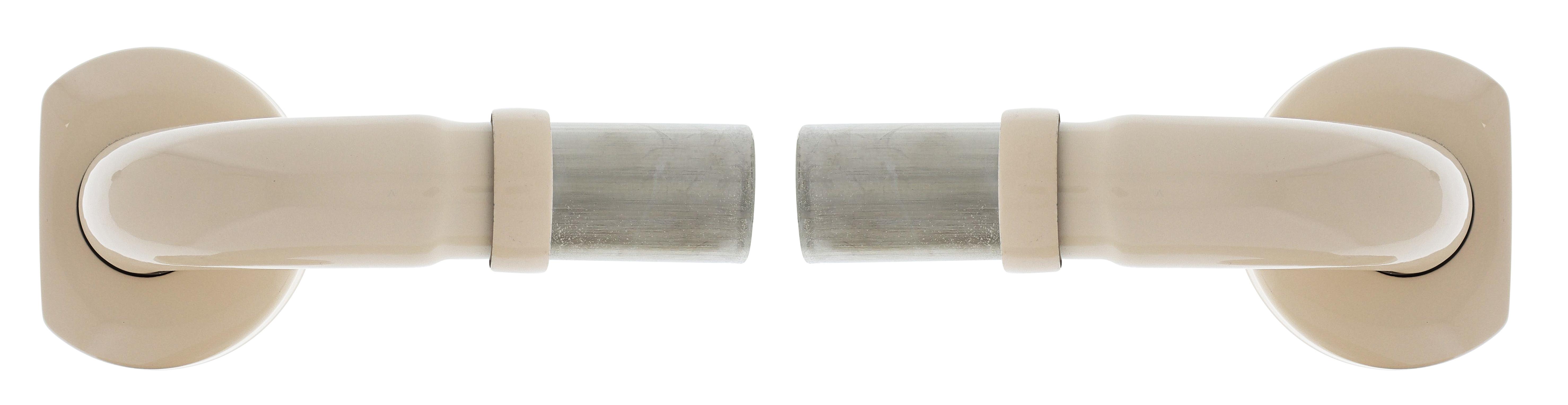 Modular Grab Rails Elbow pair, Squared elbow ends, Concealed Fixing Almond Ivory