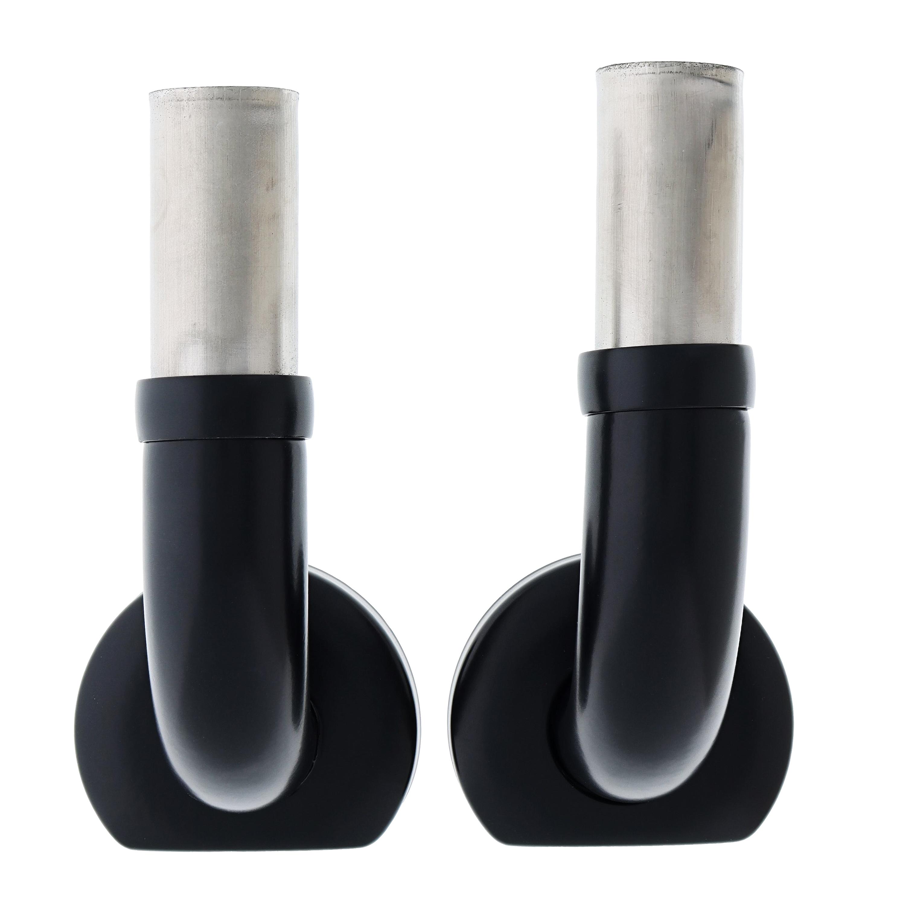 Modular Grab Rails Elbow pair, Squared elbow ends, Concealed Fixing Matte Black