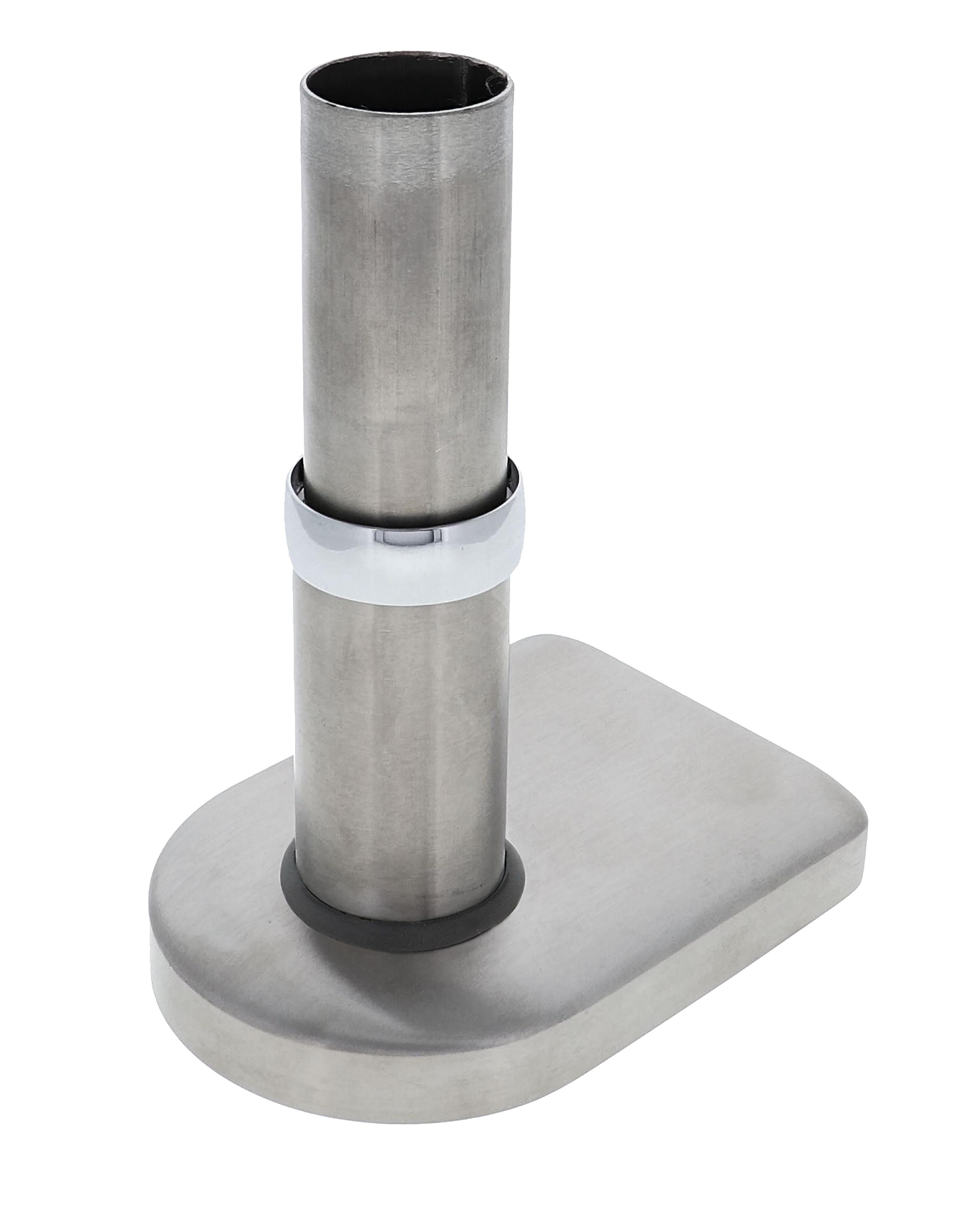Steri-Gard Modular Grab Rails Straight End, Straight end elongated flange, , Concealed Fixing Brushed stainless steel