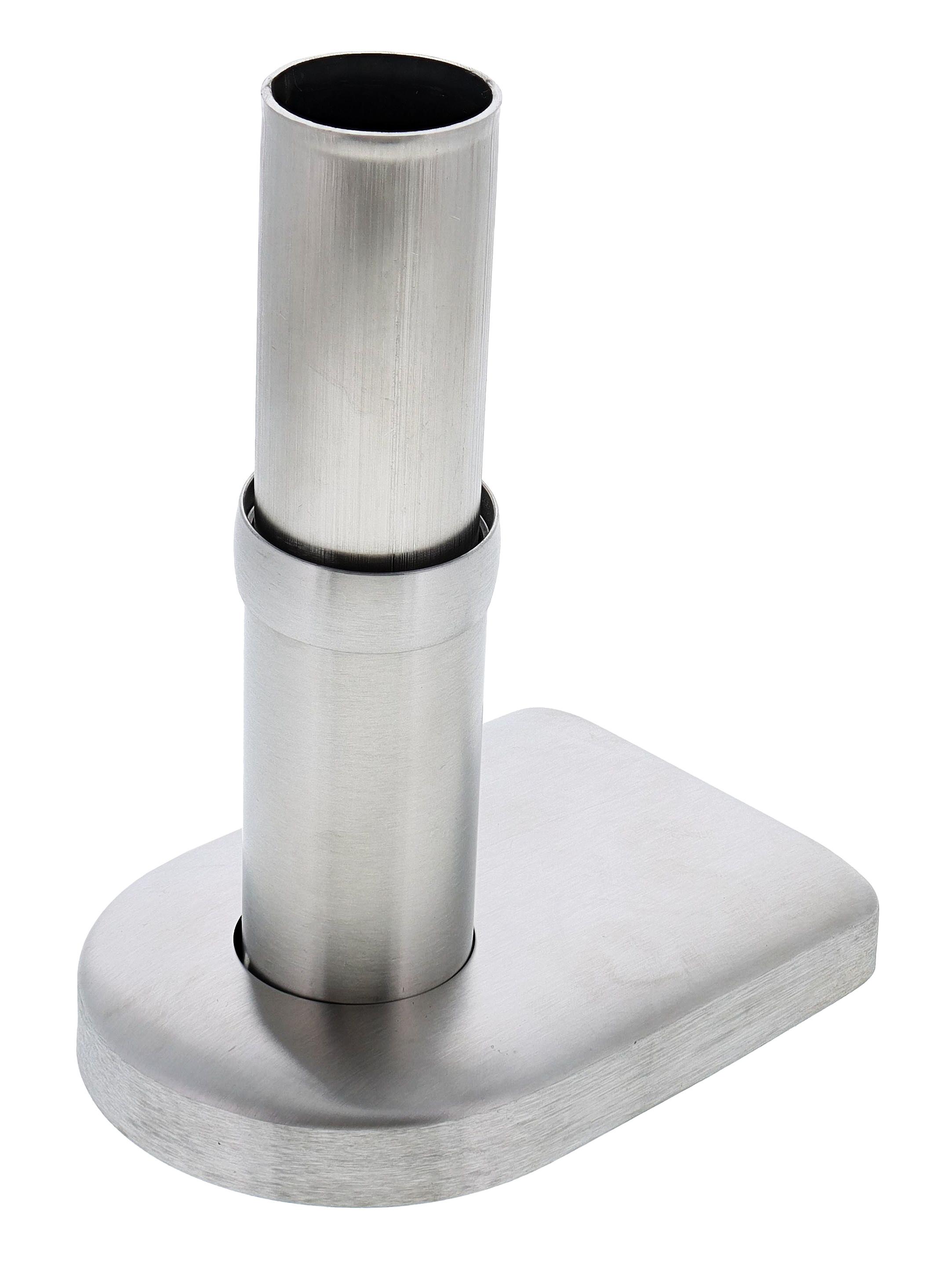 Modular Grab Rails Straight End, Straight end elongated flange, Concealed Fixing Brushed Stainless Steel