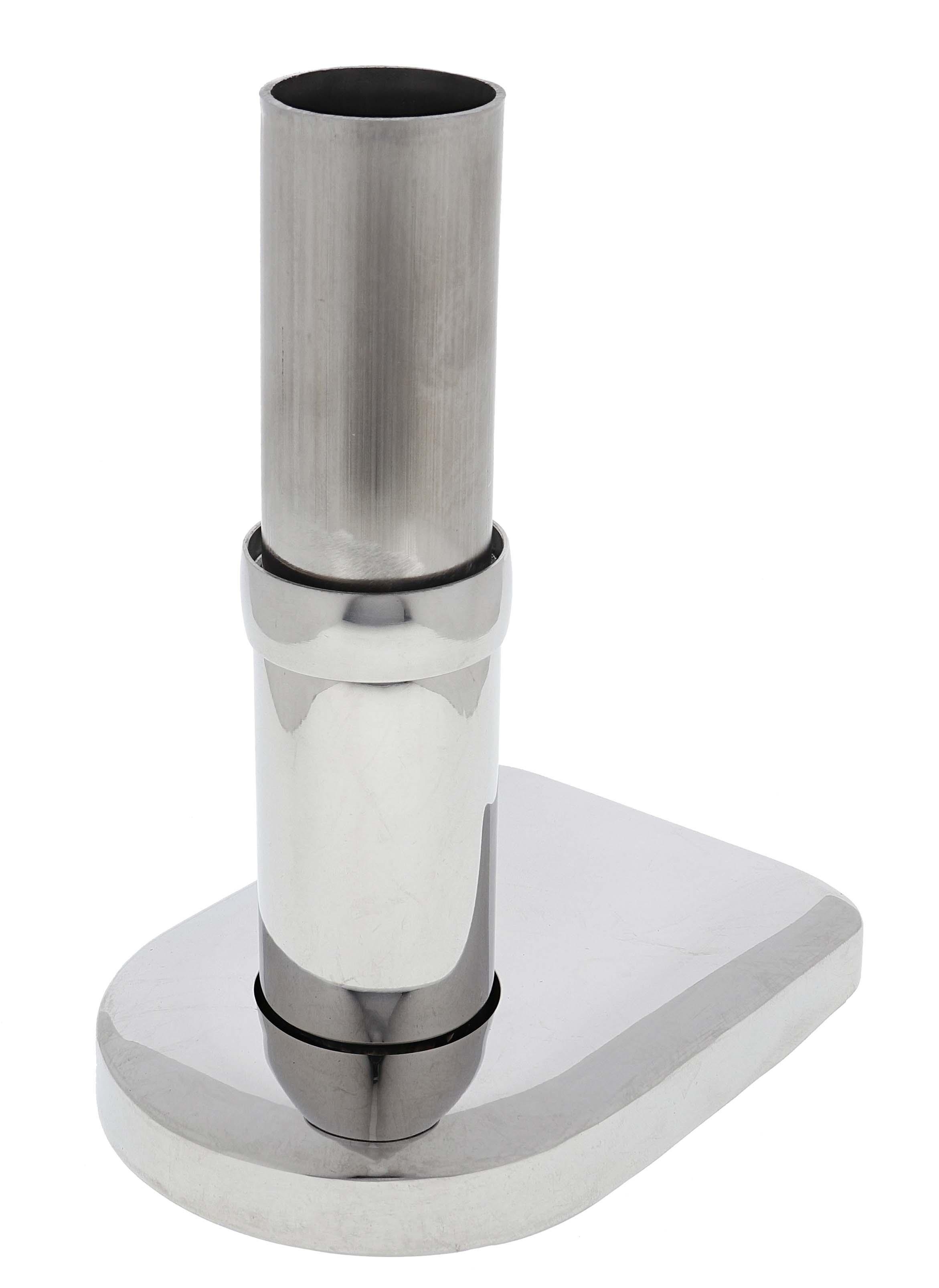 Modular Grab Rails Straight End, Straight end elongated flange, Concealed Fixing Polished Stainless Steel