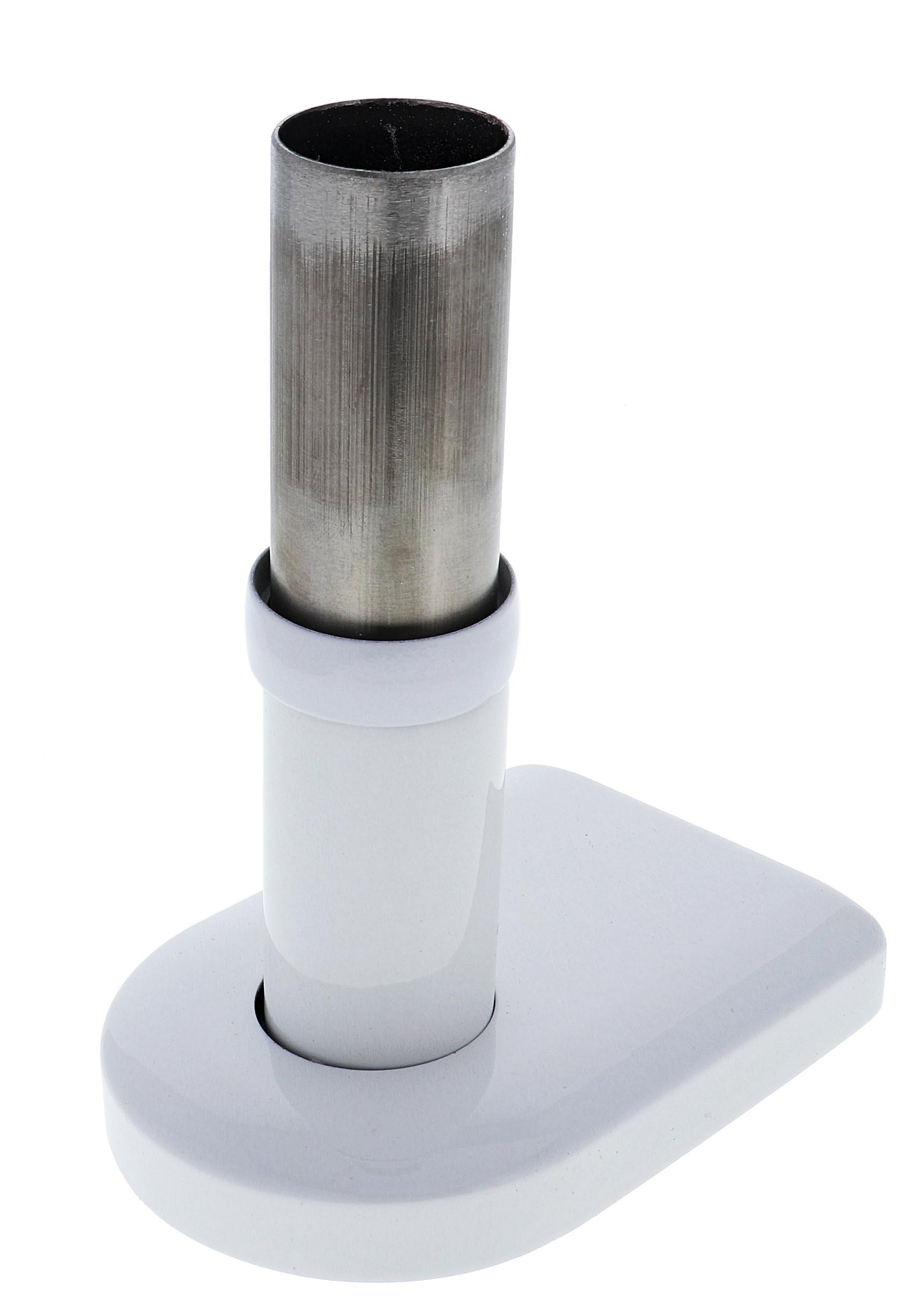 Modular Grab Rails Straight End, Straight end elongated flange, Concealed Fixing White