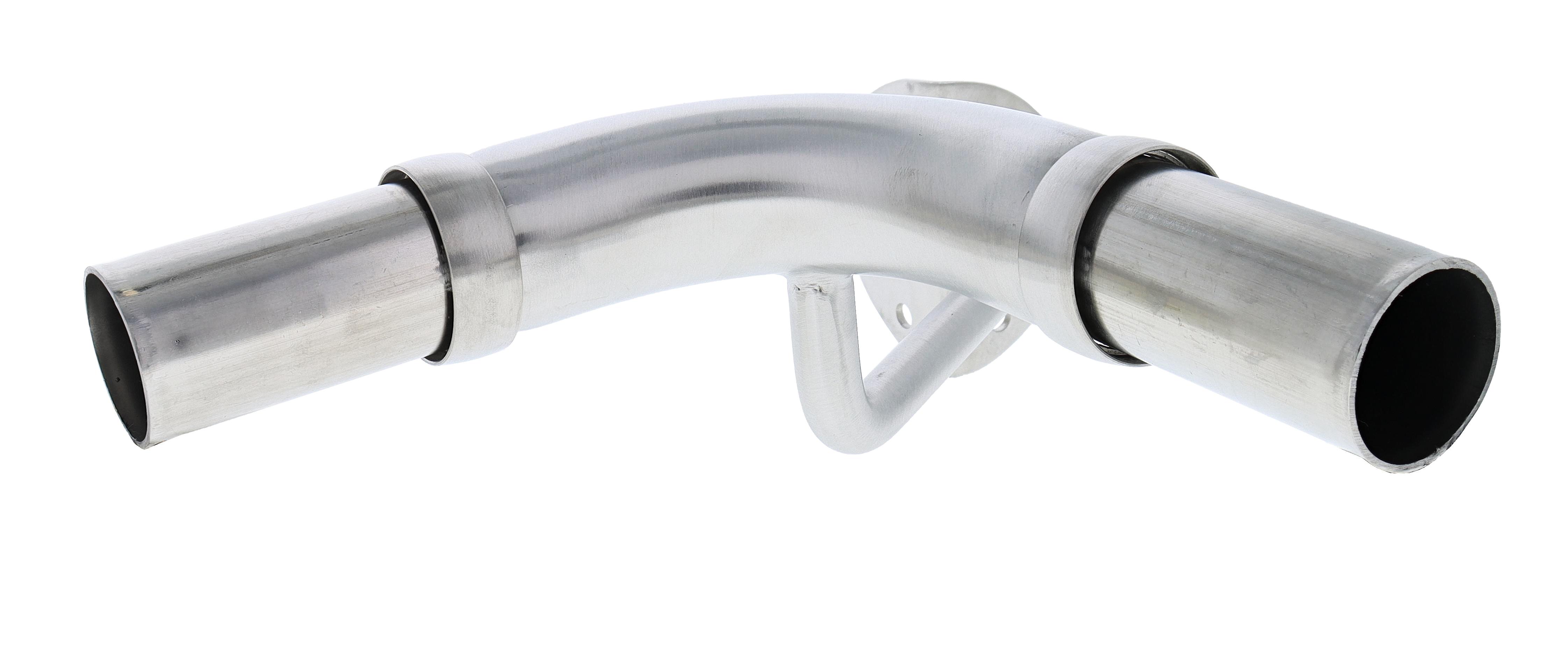 Ritefit Rail 38mm Modular System External corner for timber post swaged with rings Brushed Stainless Steel