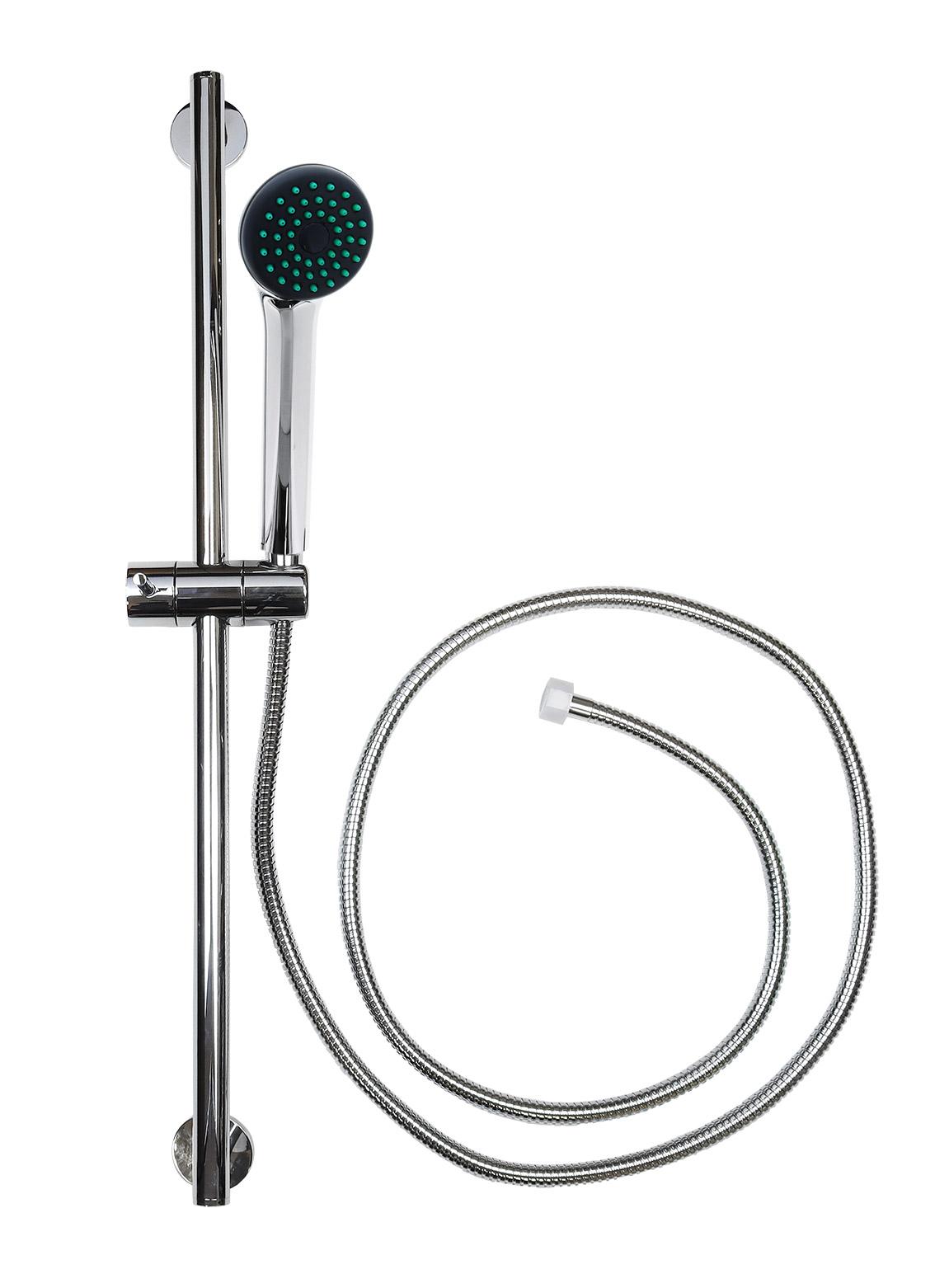 Hand Shower on Rail, 600mm non weight bearing, 1500mm Hose, Chrome Plate HS073-1F01 straight