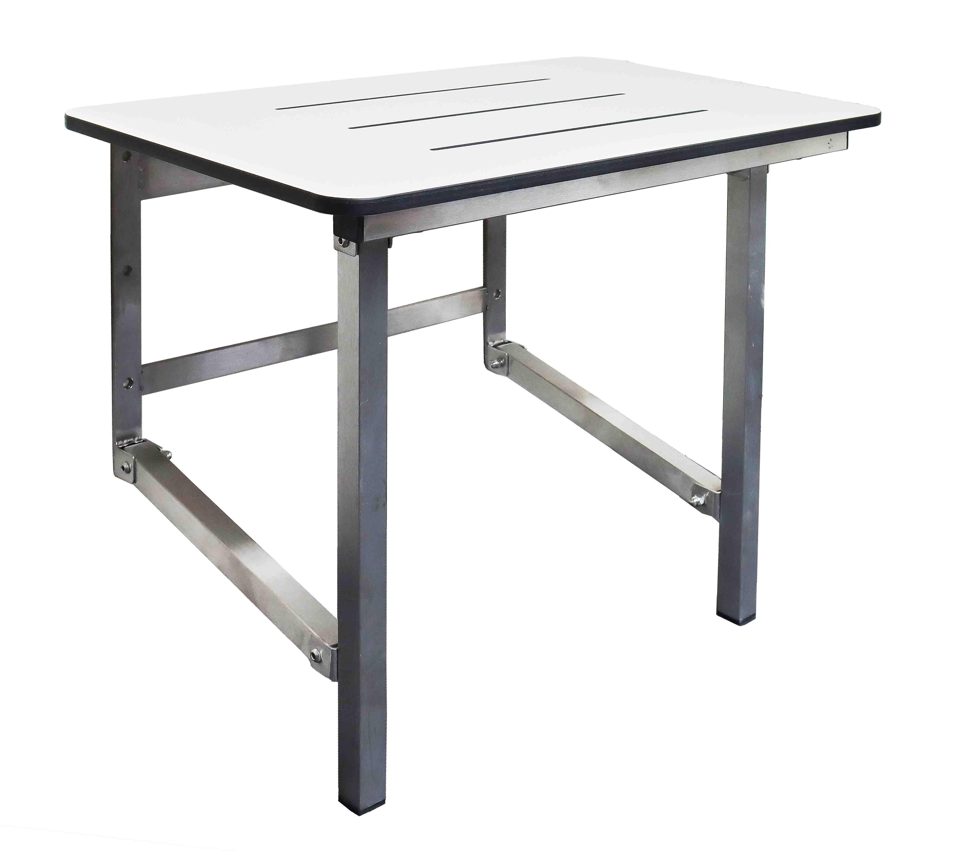 SE04-450 Shower Seat, Fold Up, 450MM X 400MM, White With Stainless Steel Legs
