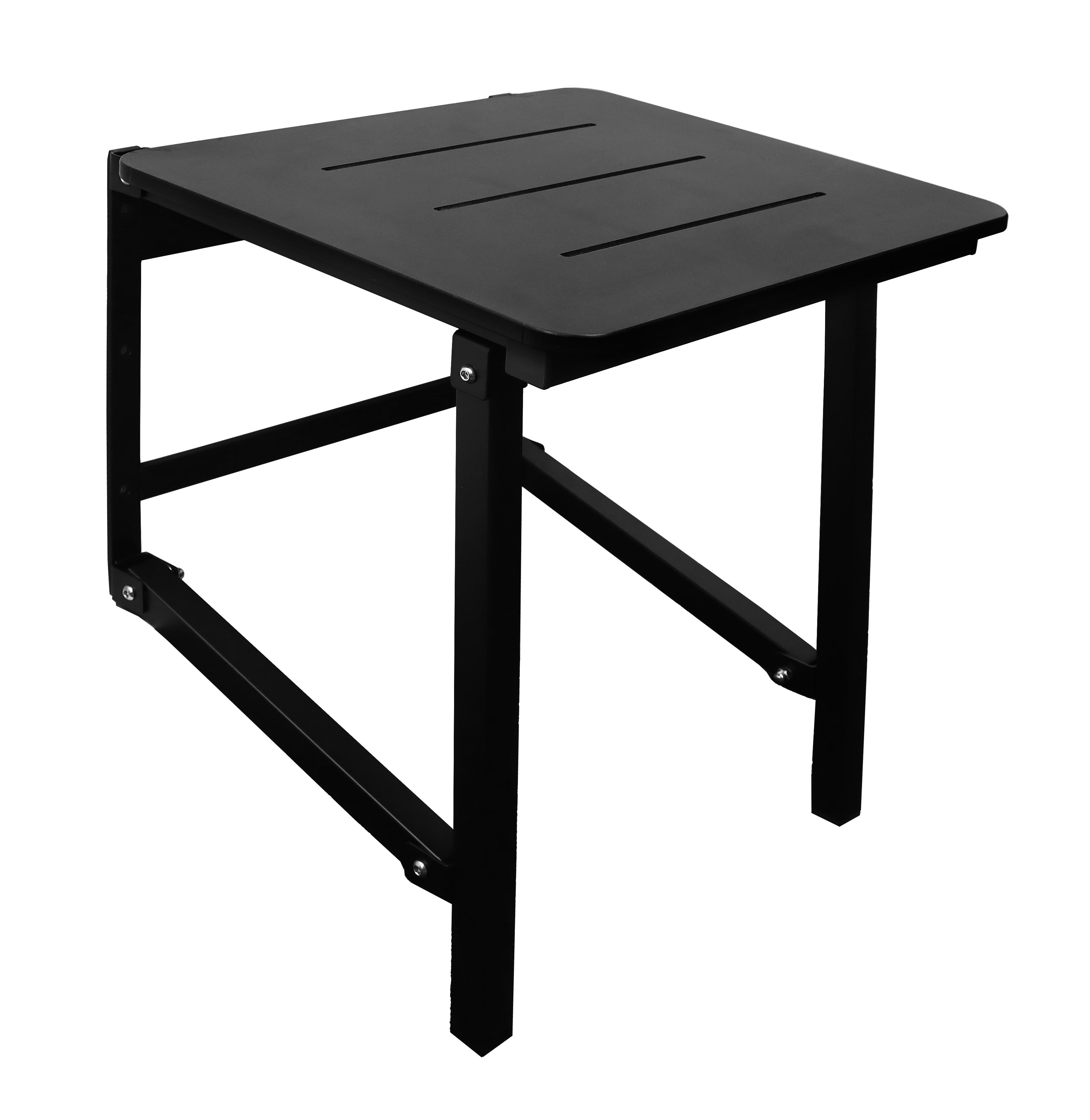 Shower Seat, Fold Up, 450mm X 400mm, matte black with black legs
