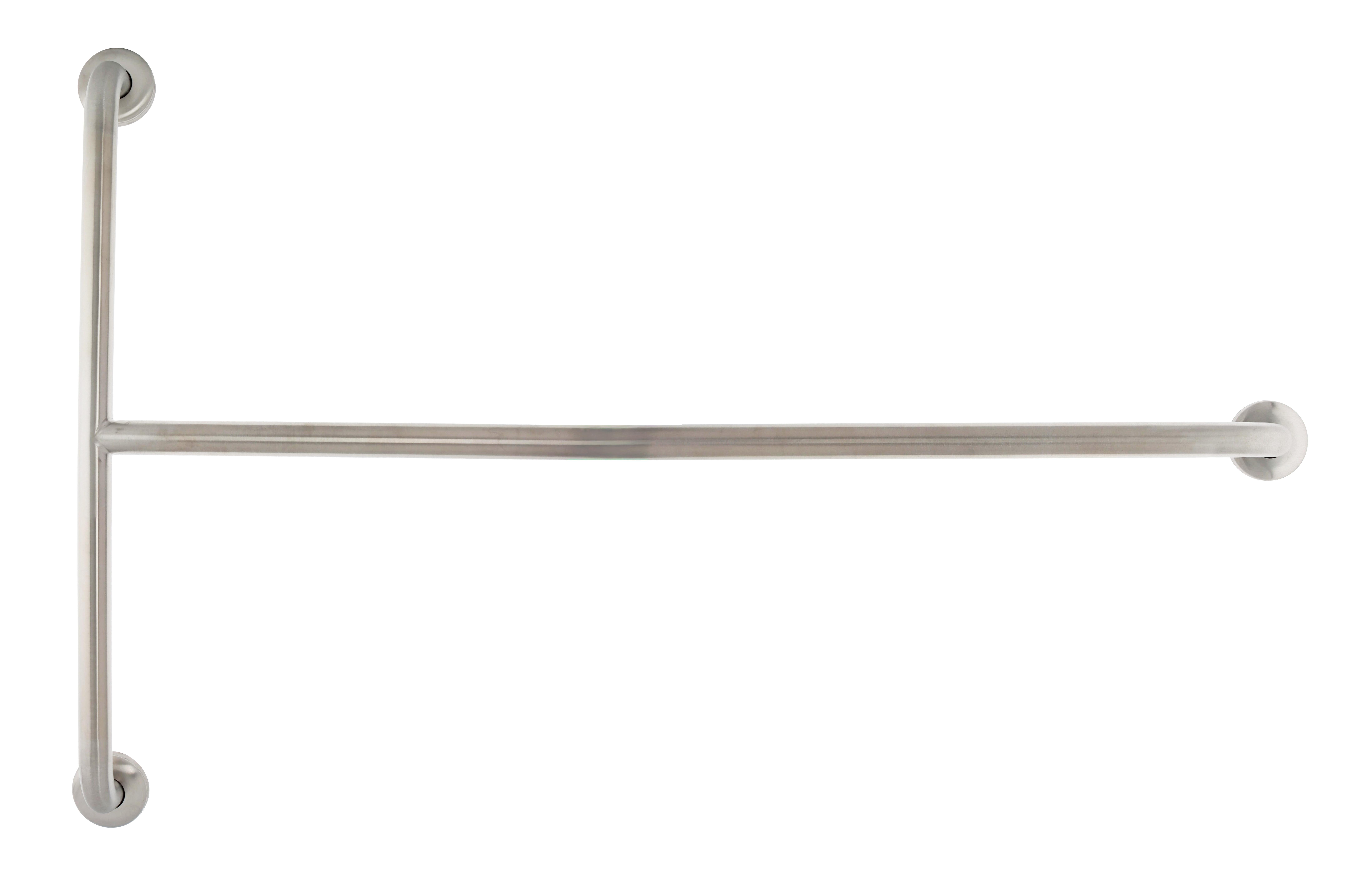 T rail centred vertical bar 1100mm (V) x 700mm (H), brushed stainless steel
