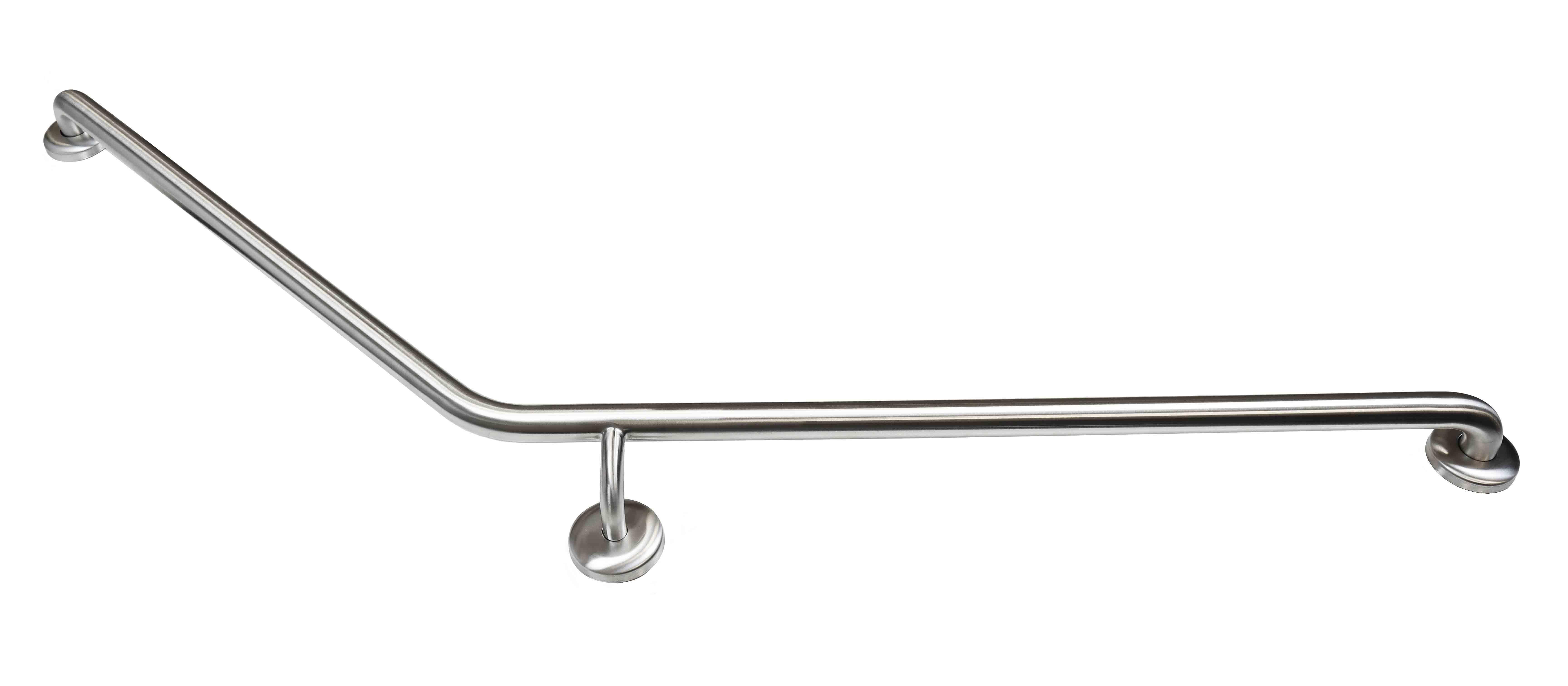 Toilet rail 840mm (H) x 700mm (V) 32mm Right hand angled Concealed Fixing