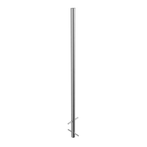 Ritefit Rail 38mm Modular System 1300mm Vertical leg for core drilled with two offset pins Brushed Stainless Steel
