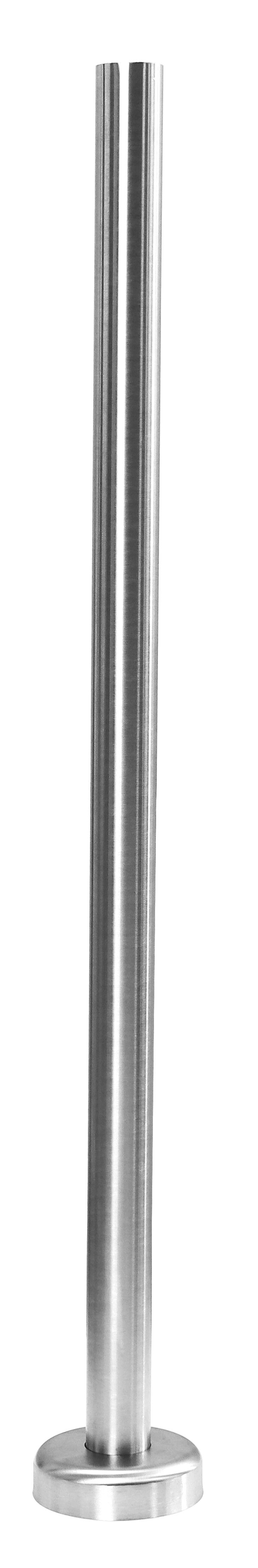 Ritefit Rail 38mm Modular System 1000mm Vertical leg with 6mm flange100mm diameter and flange cover Brushed Stainless Steel
