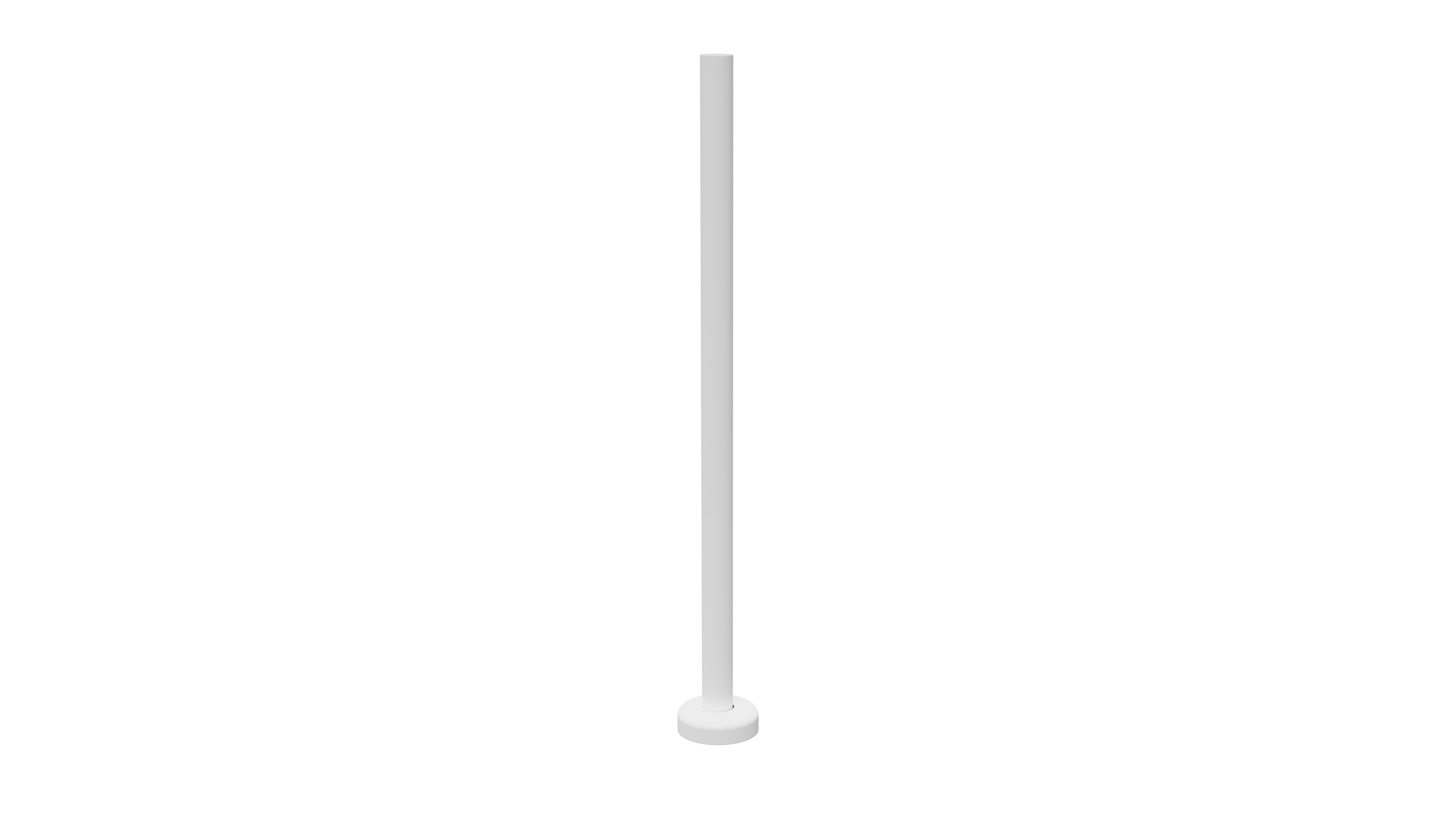 Ritefit Rail 38mm Modular System 1000mm Vertical leg with 6mm flange100mm diameter and flange cover White