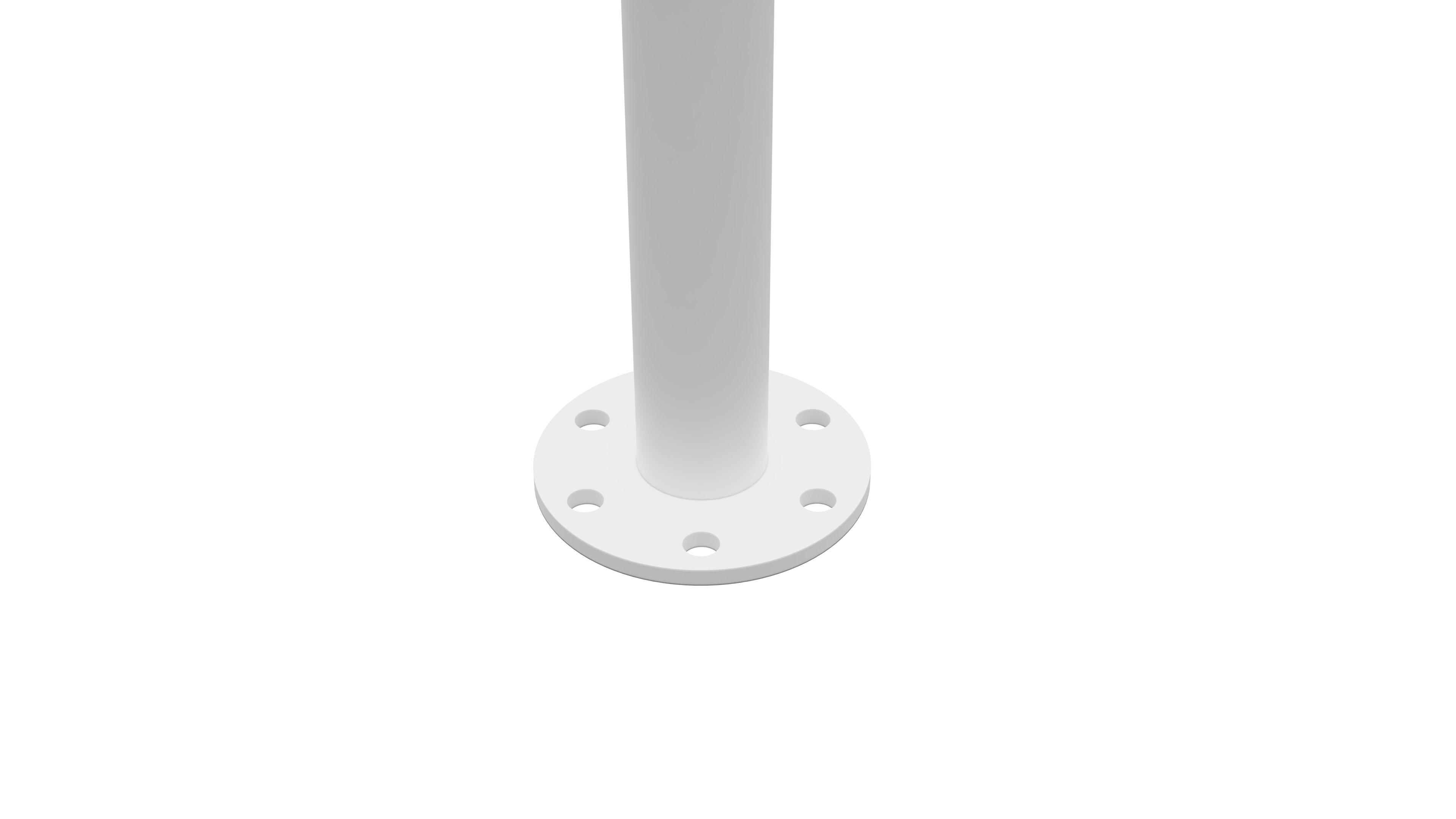 Ritefit Rail 38mm Modular System 820mm Vertical leg with 6mm flange100mm diameter and flange cover White