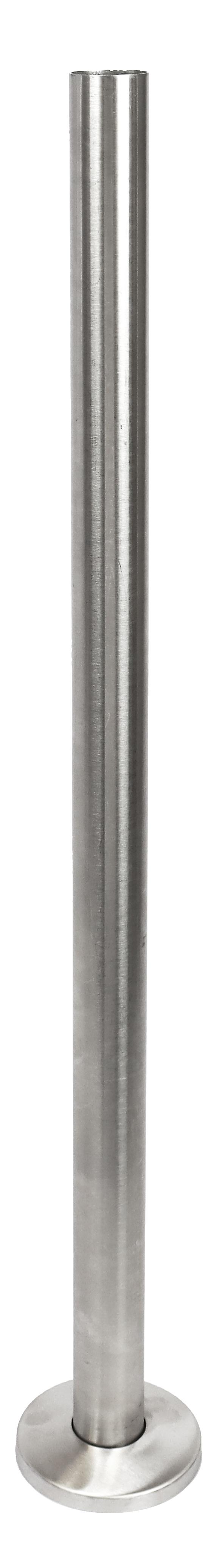 Ritefit Rail 38mm Modular System 1000mm Vertical leg with 6mm flange 100mm diameter and reduced height flange cover Brushed Stainless Steel
