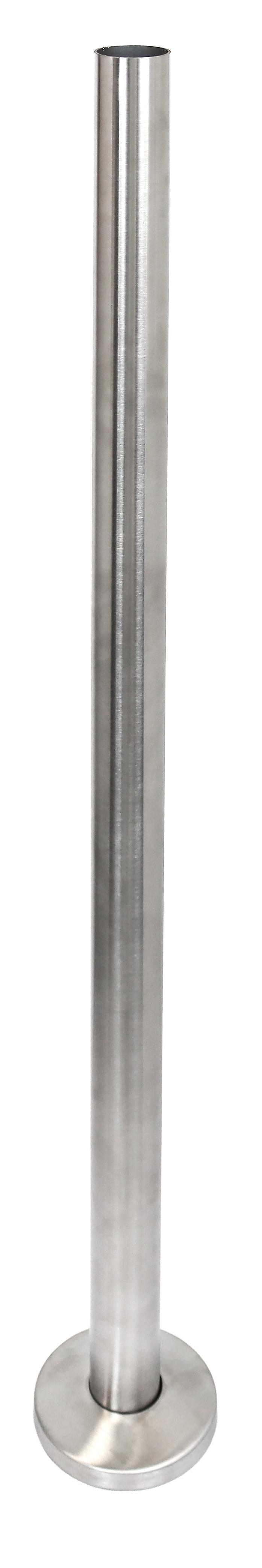 Ritefit Rail 38mm Modular System 820mm Vertical leg with 6mm flange 100mm diameter and reduced height flange cover Brushed Stainless Steel